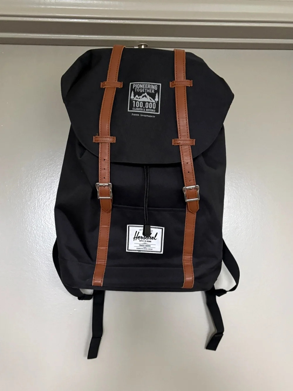 Herschel Supply Company Black Backpack with padded Laptop Sleeve & Buckle Straps